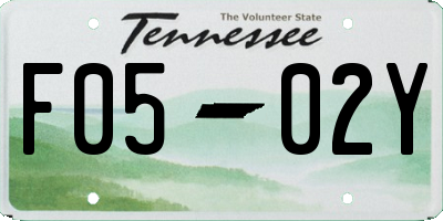 TN license plate F0502Y