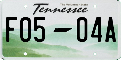 TN license plate F0504A