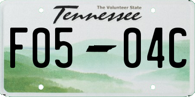 TN license plate F0504C