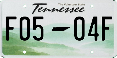 TN license plate F0504F