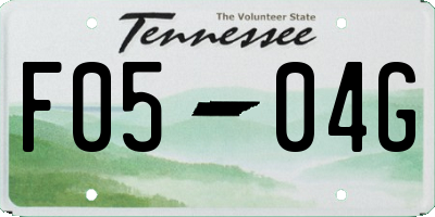 TN license plate F0504G