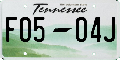 TN license plate F0504J