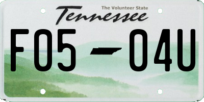 TN license plate F0504U