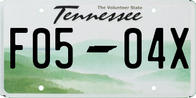 TN license plate F0504X