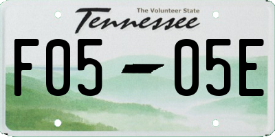 TN license plate F0505E