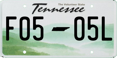 TN license plate F0505L