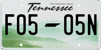 TN license plate F0505N