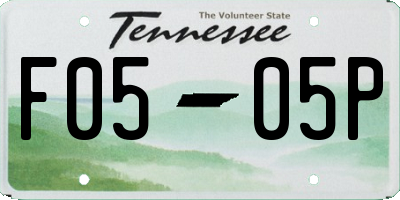 TN license plate F0505P