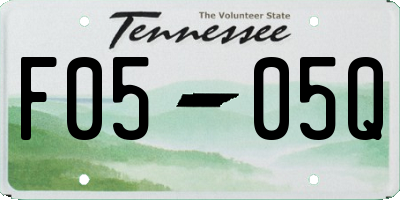 TN license plate F0505Q