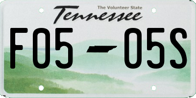 TN license plate F0505S