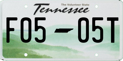 TN license plate F0505T