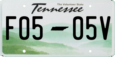 TN license plate F0505V