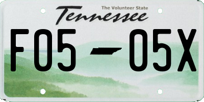 TN license plate F0505X