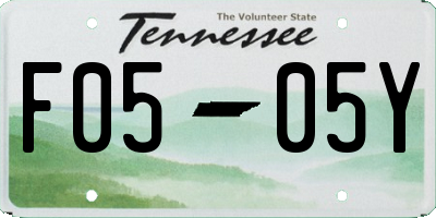 TN license plate F0505Y