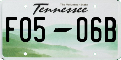 TN license plate F0506B