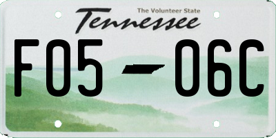 TN license plate F0506C