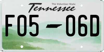 TN license plate F0506D