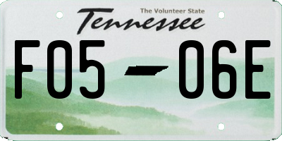 TN license plate F0506E