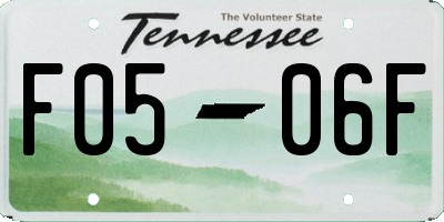 TN license plate F0506F