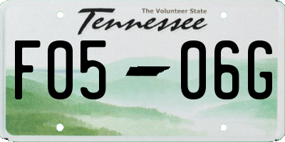 TN license plate F0506G