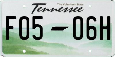 TN license plate F0506H