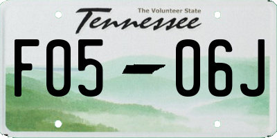 TN license plate F0506J