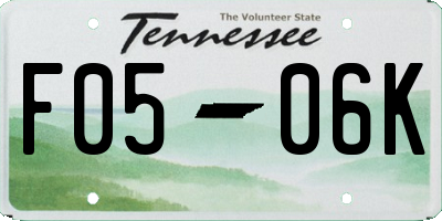 TN license plate F0506K