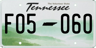 TN license plate F0506O