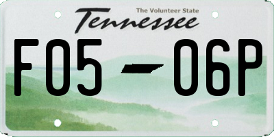 TN license plate F0506P