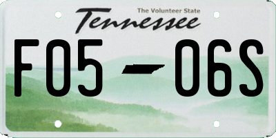 TN license plate F0506S