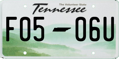 TN license plate F0506U