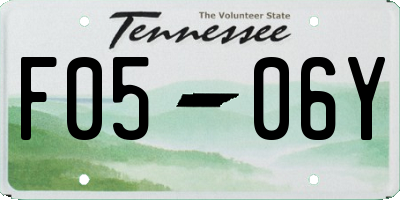 TN license plate F0506Y