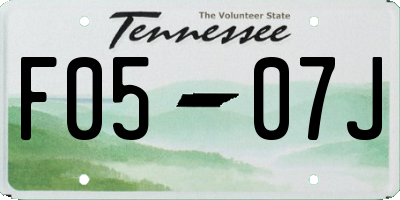 TN license plate F0507J