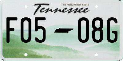 TN license plate F0508G