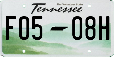 TN license plate F0508H