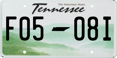 TN license plate F0508I