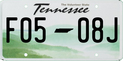TN license plate F0508J