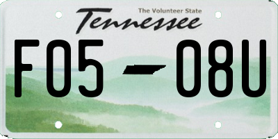 TN license plate F0508U