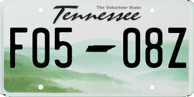 TN license plate F0508Z