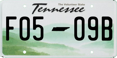 TN license plate F0509B