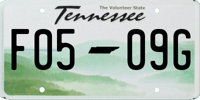 TN license plate F0509G