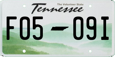 TN license plate F0509I