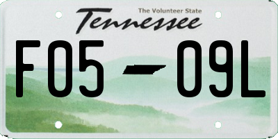 TN license plate F0509L