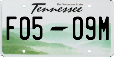 TN license plate F0509M