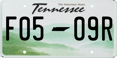 TN license plate F0509R