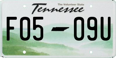 TN license plate F0509U