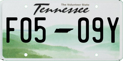 TN license plate F0509Y