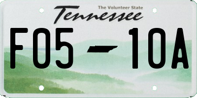 TN license plate F0510A