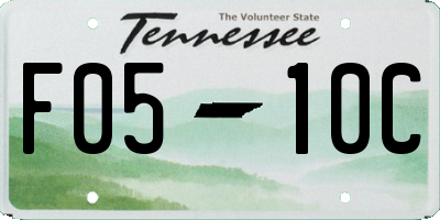 TN license plate F0510C