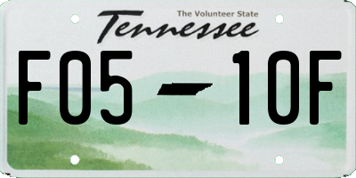 TN license plate F0510F